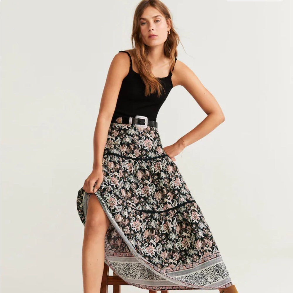 Mango Printed Long Skirt - Sz Medium